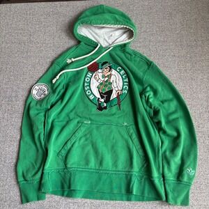 Adidas‎ Boston Celtics Hoodie Mens Small Green NBA Basketball Distressed Y2K